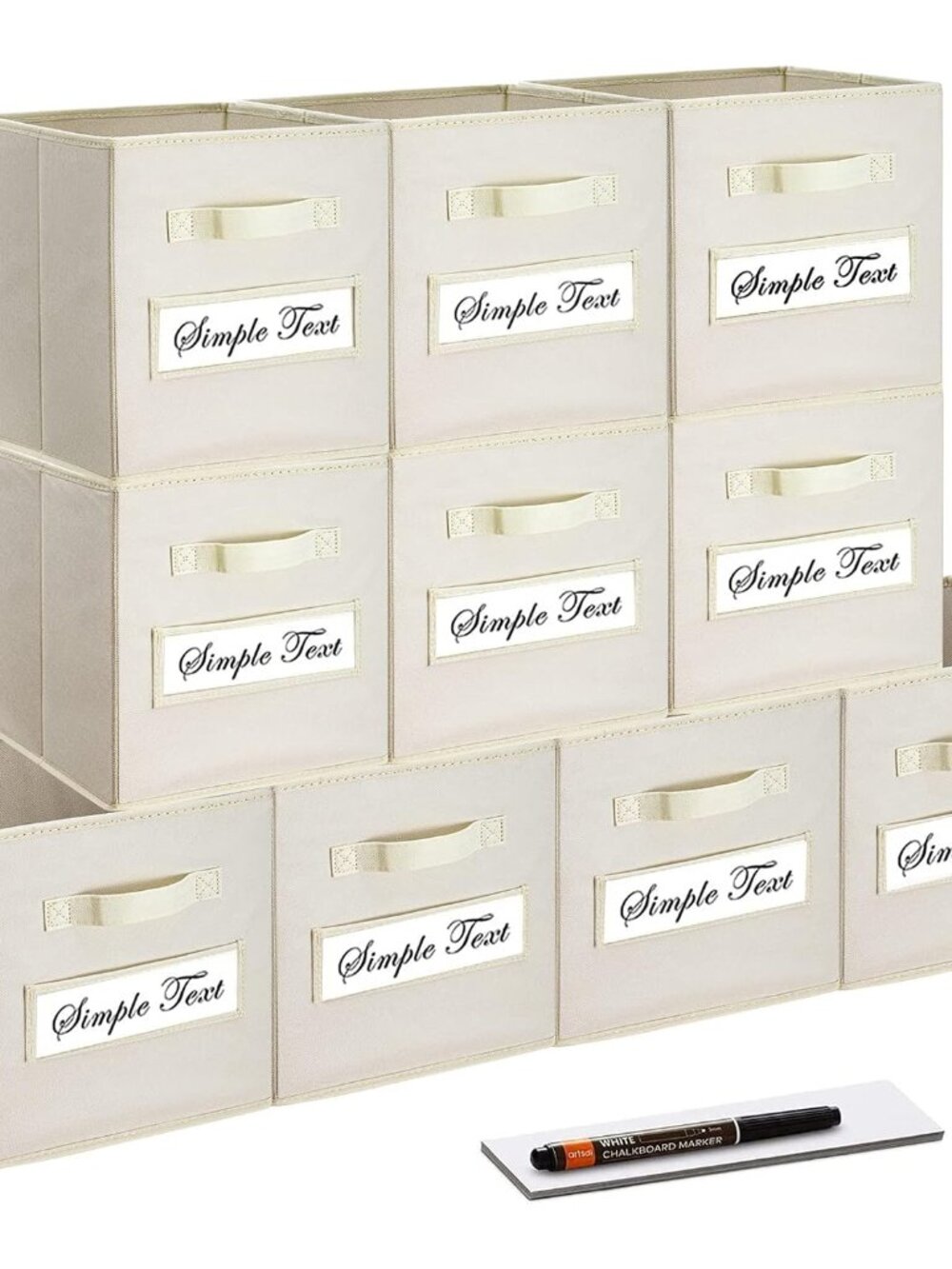 11 Inch Storage Cube,Storage bin Set of 10 Foldable Fabric Cube Storage Bins wit